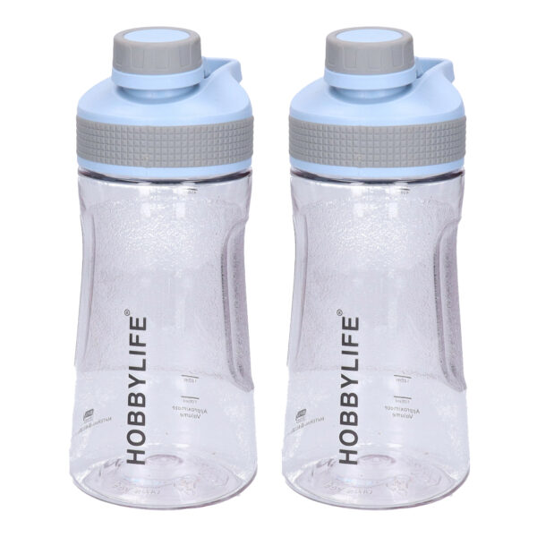 Waterfles / drinkfles / sportfles Aquamania - 2x - lichtblauw - 530 ml - kunststof - bpa vrij