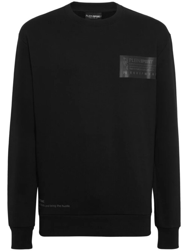Plein Sport sweat à logo imprimé - Noir