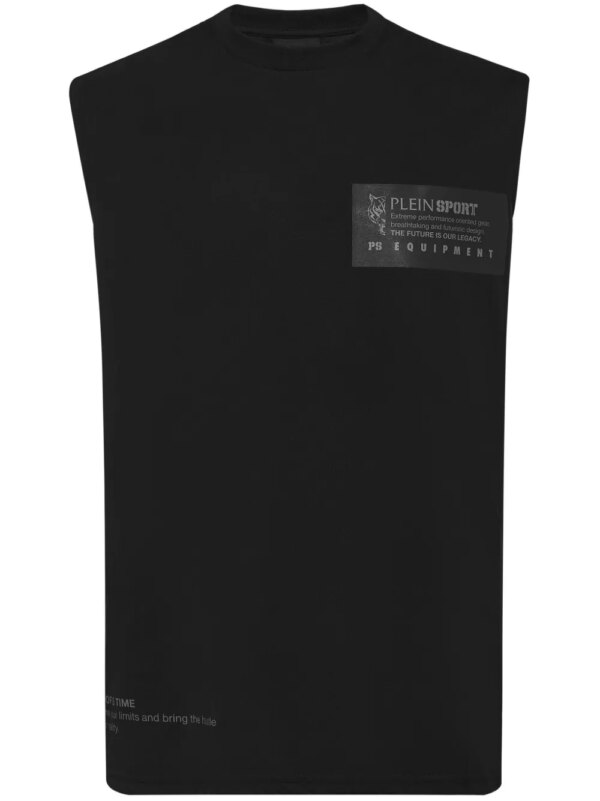 Plein Sport t-shirt à design sans manches - Noir