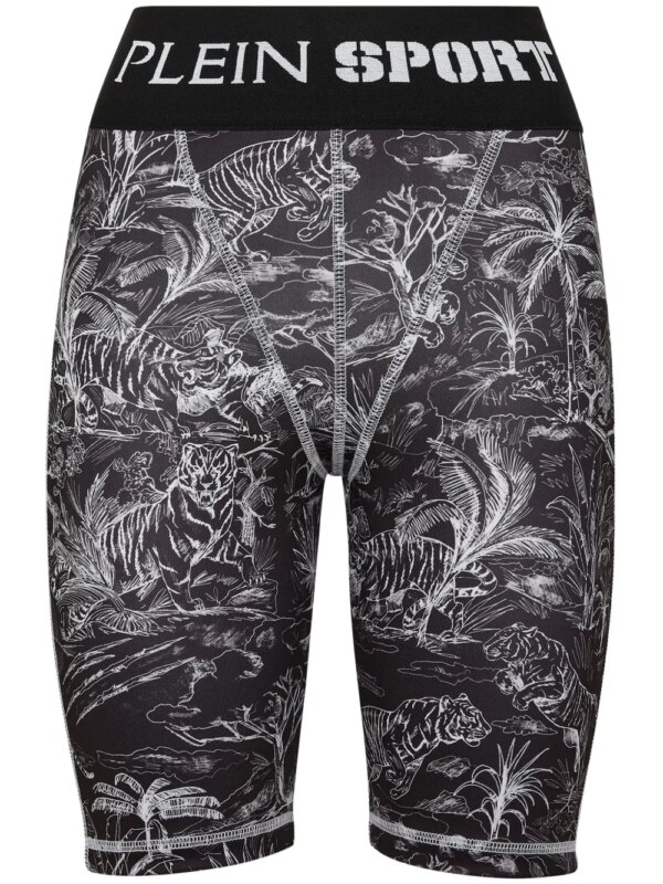 Plein Sport short de sport à imprimé jungle - Noir