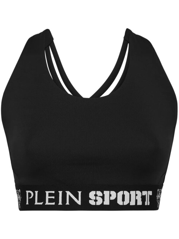 Plein Sport brassière de sport à bande logo - Noir