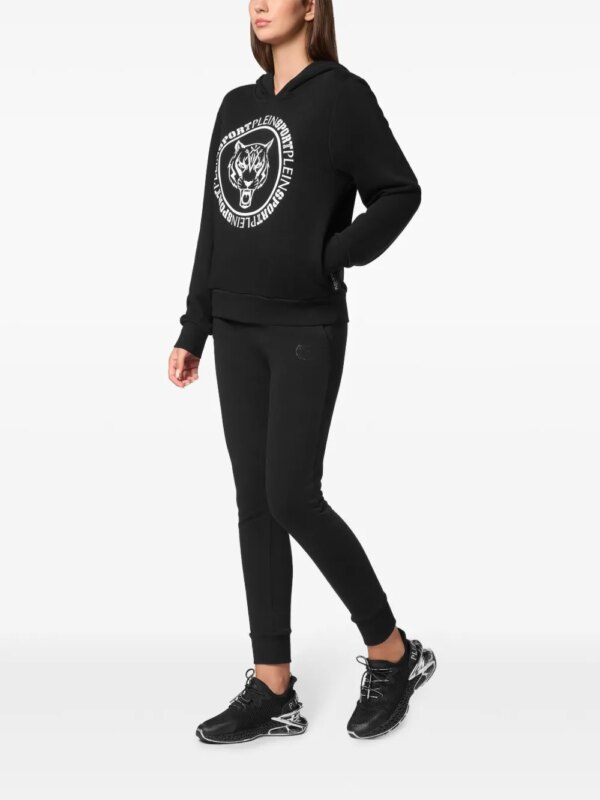 Plein Sport Hoodie met logoprint - Zwart