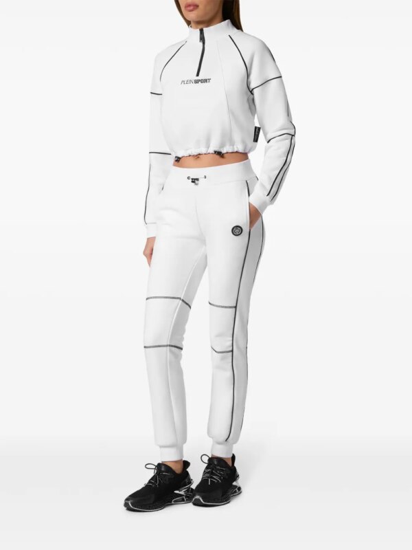 Plein Sport Cropped sweater met logoprint - Wit