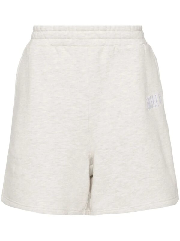 Awake NY short de sport en coton à logo brodé - Gris