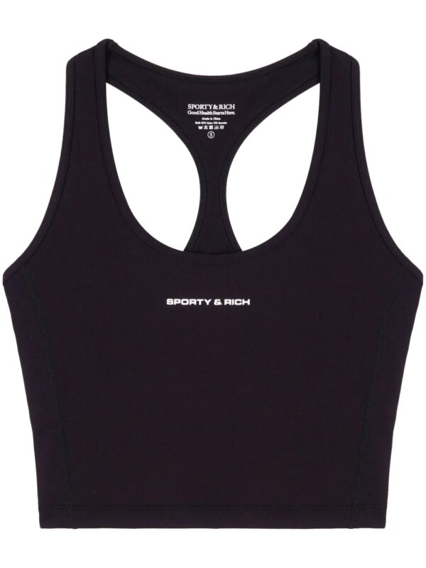 Sporty & Rich débardeur crop à logo imprimé - Noir