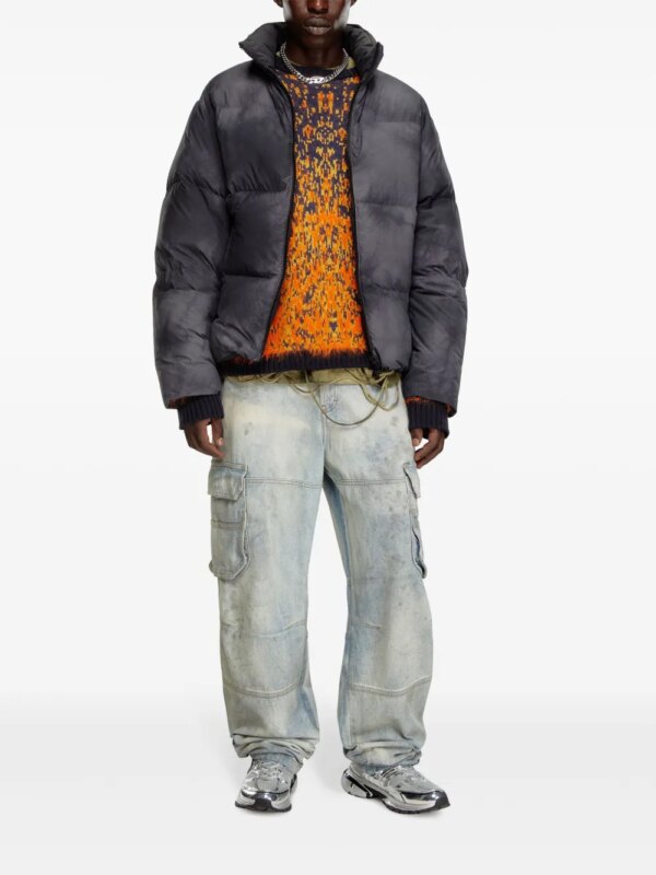 Diesel W-Raveel gewatteerd jack - Zwart