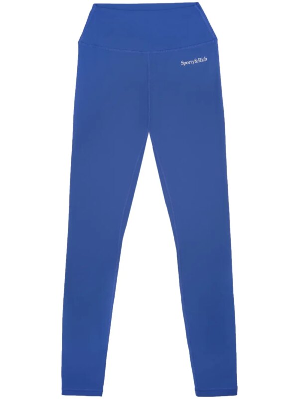 Sporty & Rich legging taille-haute à logo imprimé - Bleu