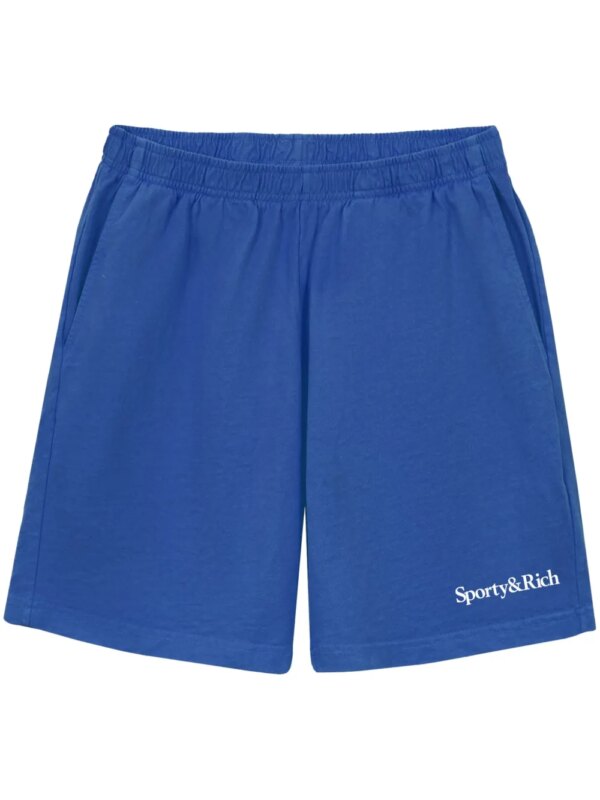 Sporty & Rich short de sport en coton à logo imprimé - Bleu