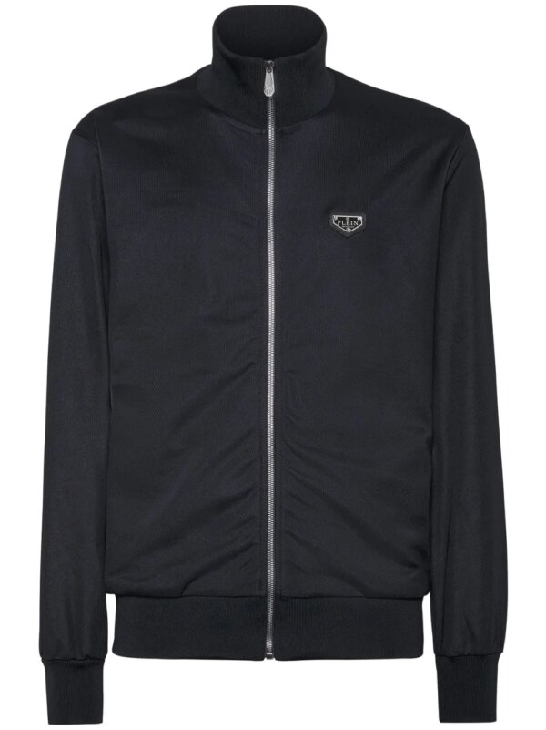 Philipp Plein veste zippée à patch logo - Bleu