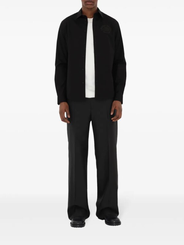 Burberry Poloshirt met geborduurd logo - Zwart