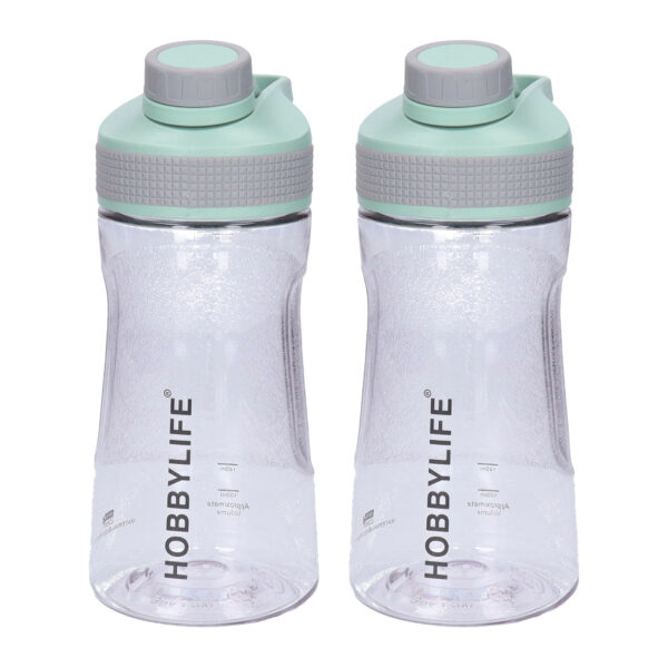 B-Home 2x Waterfles / drinkfles / sportfles Aquamania - mintgroen - 530 ml - kunststof - bpa vrij