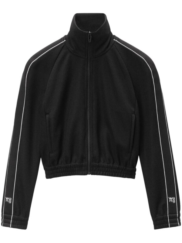 Alexander Wang veste de sport crop à bande logo - Noir