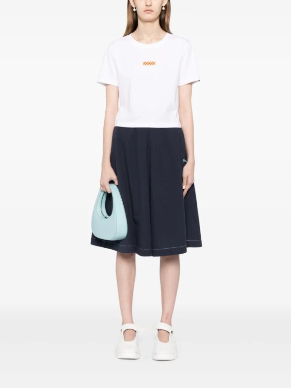 SPORT b. by agnès b. Cropped T-shirt met logoprint - Wit