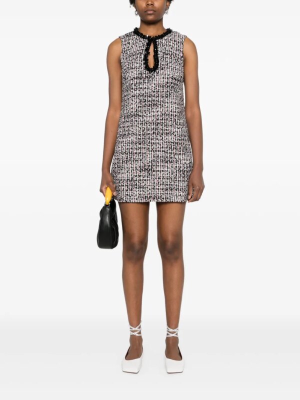 Self-Portrait Bouclé jurk verfraaid met pailletten - Zwart