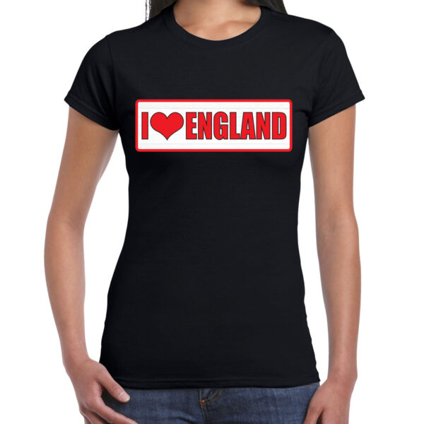 I love England / Engeland landen t-shirt zwart dames