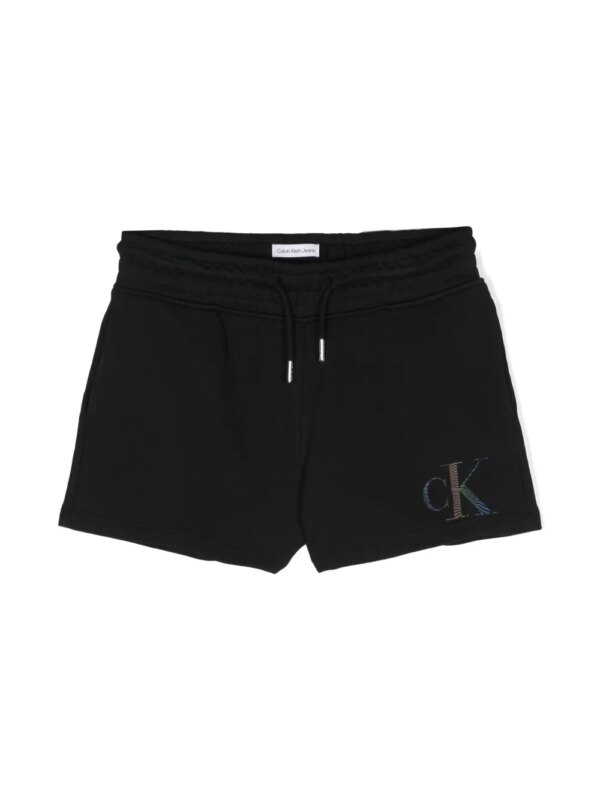 Calvin Klein Jeans short de sport à logo imprimé - Noir