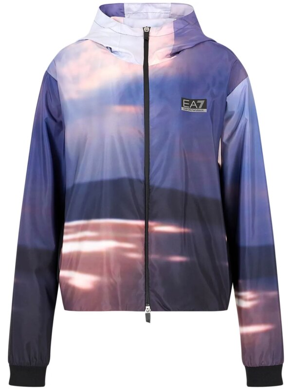 Ea7 Emporio Armani veste zippée à capuche - Violet