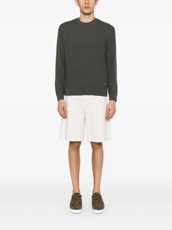 Emporio Armani Geweven wollen trui - Groen