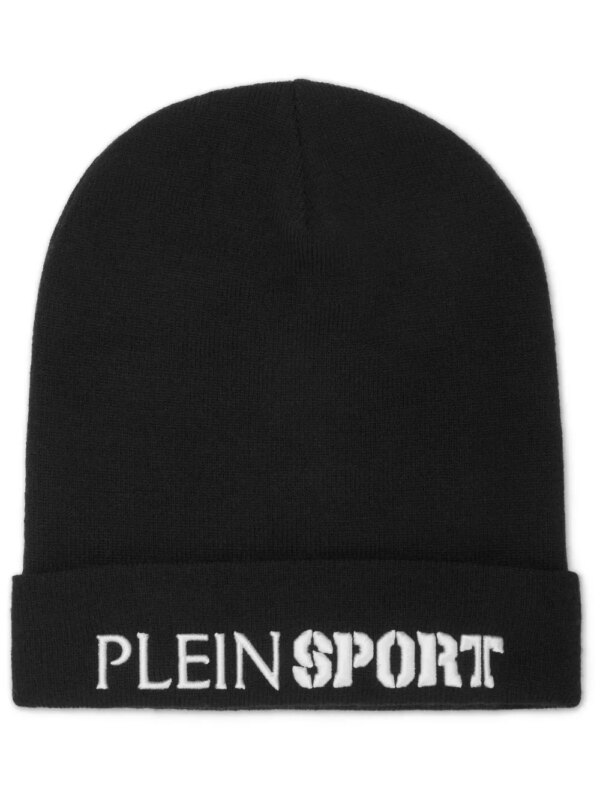 Plein Sport bonnet à logo brodé - Noir