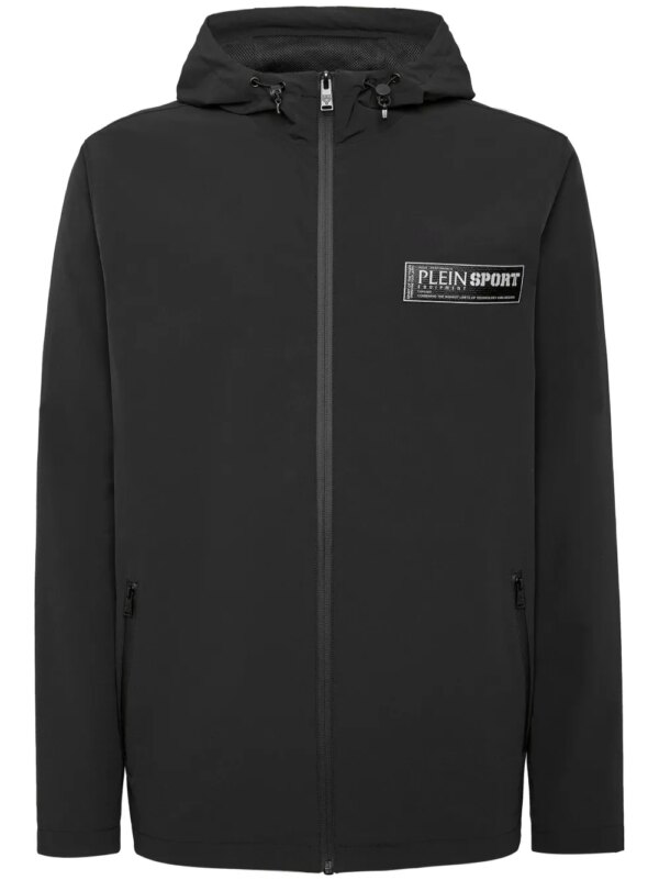 Plein Sport veste K-Way à capuche - Noir