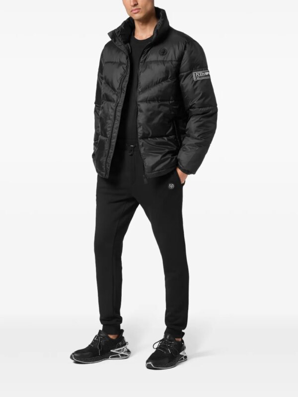 Plein Sport Donsjack met logopatch - Zwart