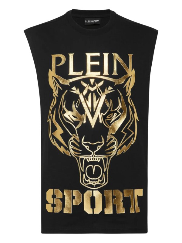 Plein Sport débardeur à imprimé graphique - Noir