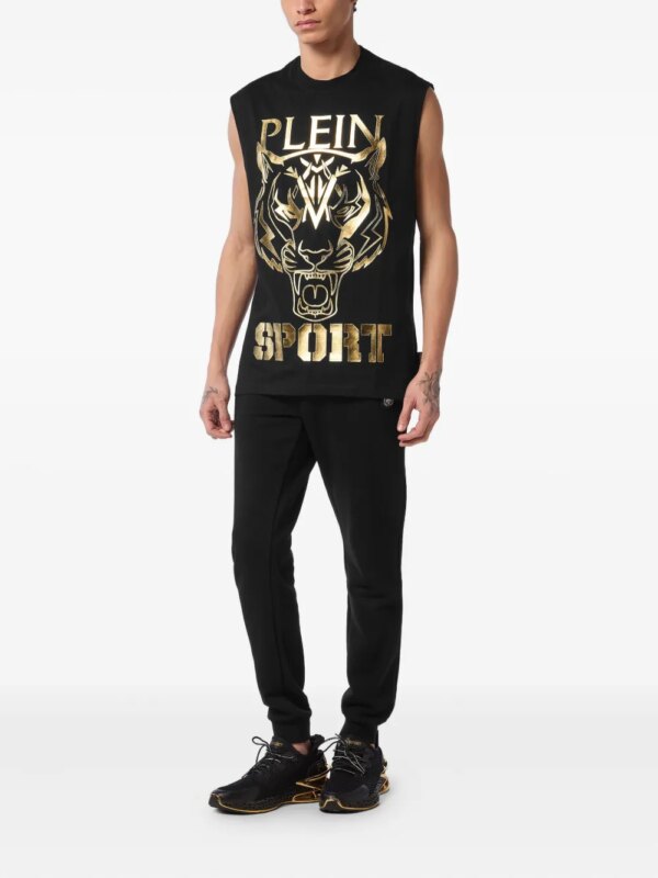 Plein Sport Tanktop met tijgerprint - Zwart