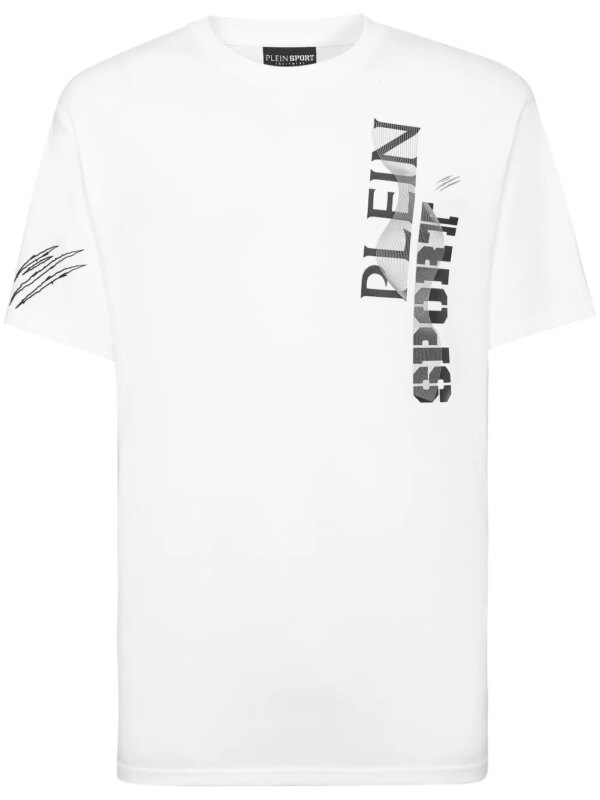 Plein Sport t-shirt SS Wave à logo imprimé - Blanc