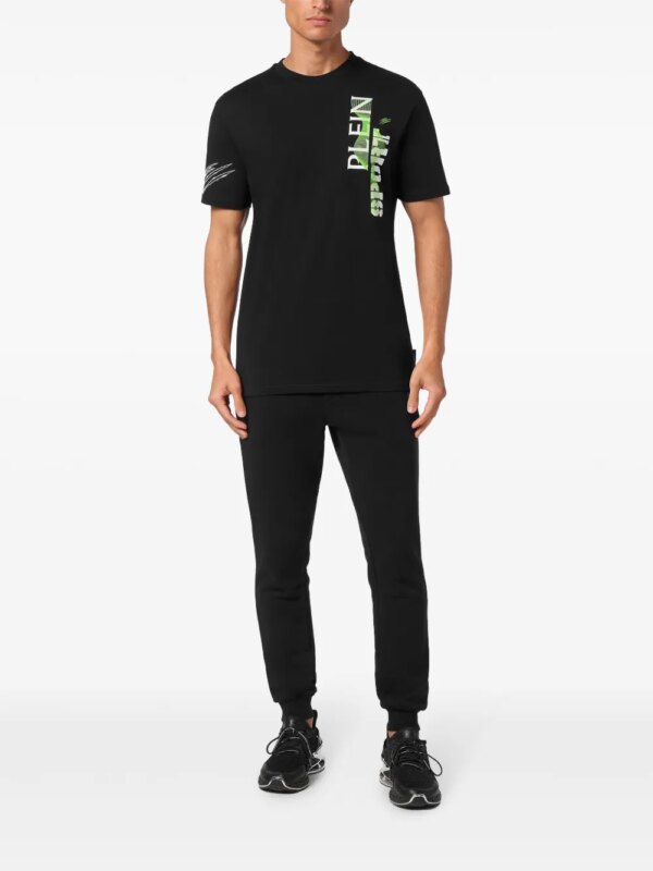 Plein Sport SS T-shirt met logoprint - Zwart