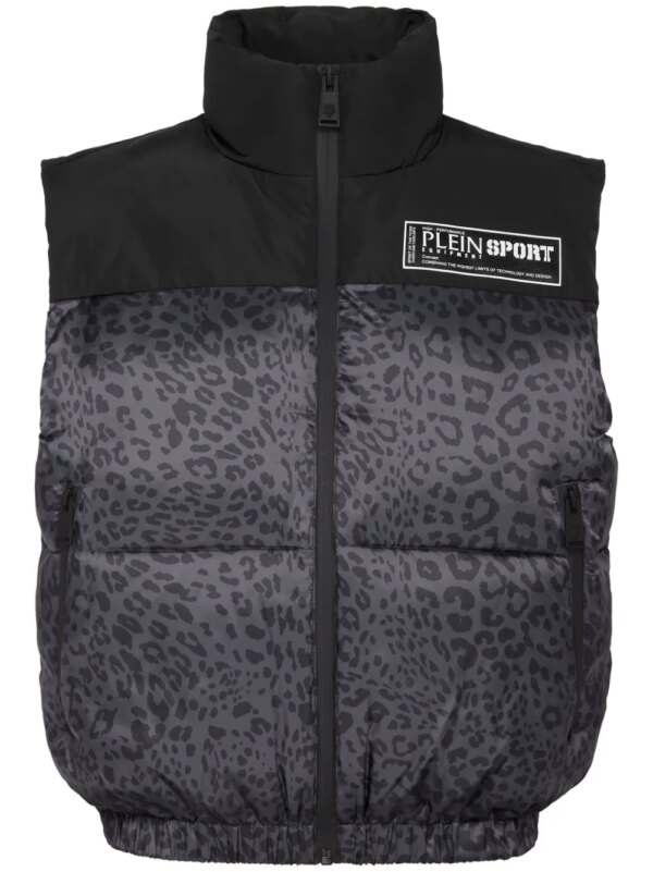Plein Sport gilet à imprimé léopard - Noir