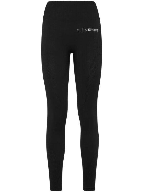 Plein Sport legging à logo imprimé - Noir