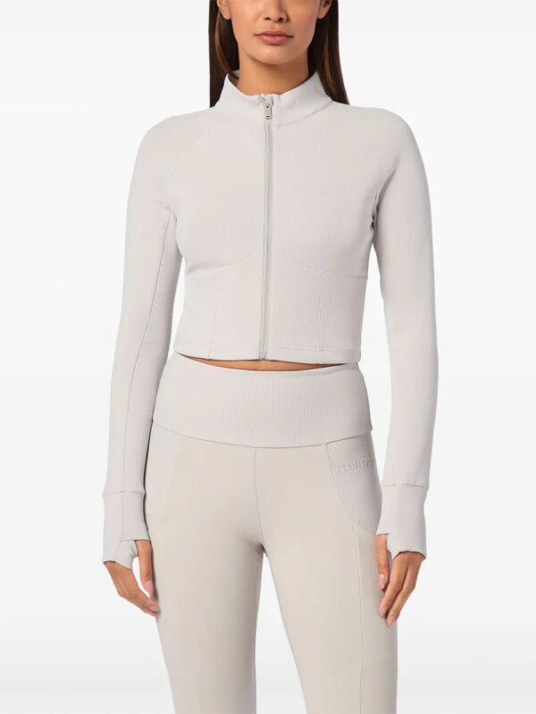 Plein Sport Cropped performance sweater met rits - Grijs