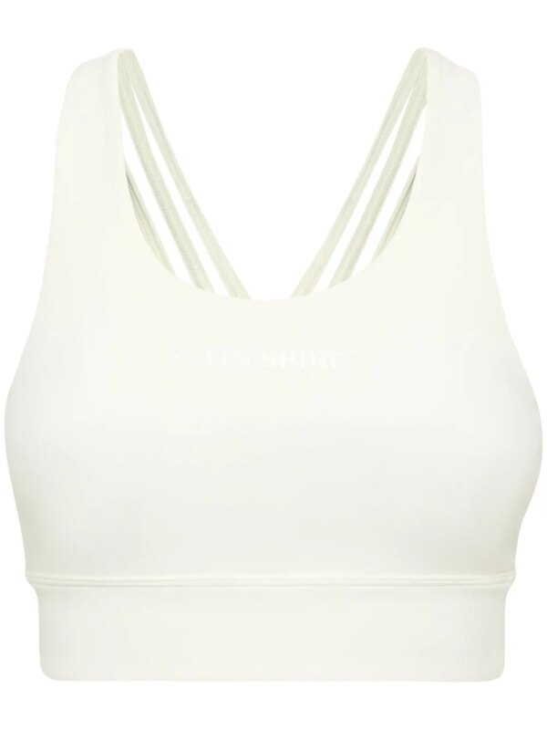 Plein Sport haut crop à bretelles - Blanc