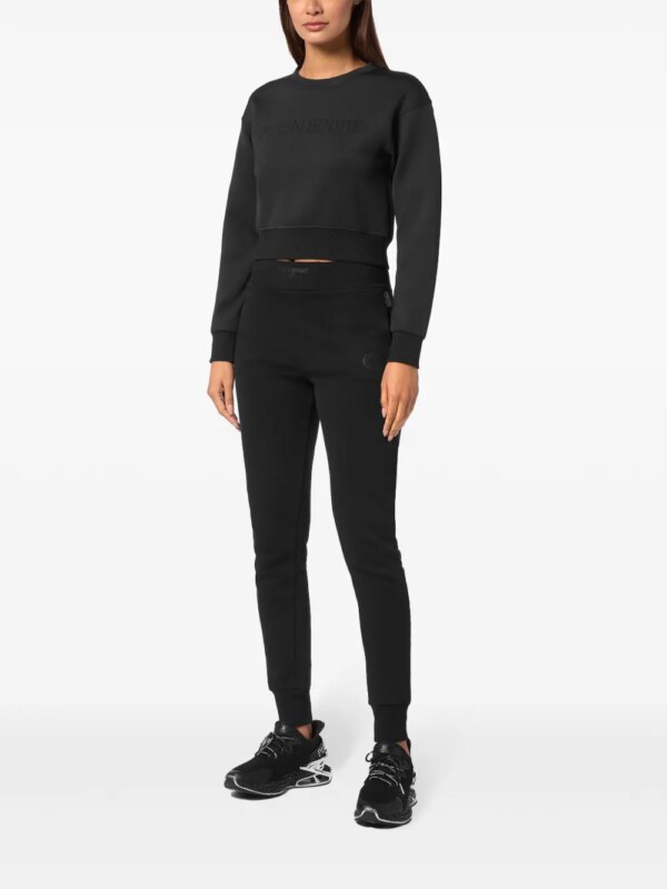 Plein Sport Sweater met geborduurd logo - Zwart