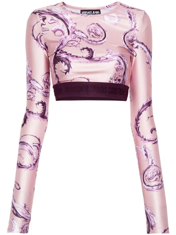 Versace Jeans Couture short de sport à imprimé Watercolour Couture - Rose