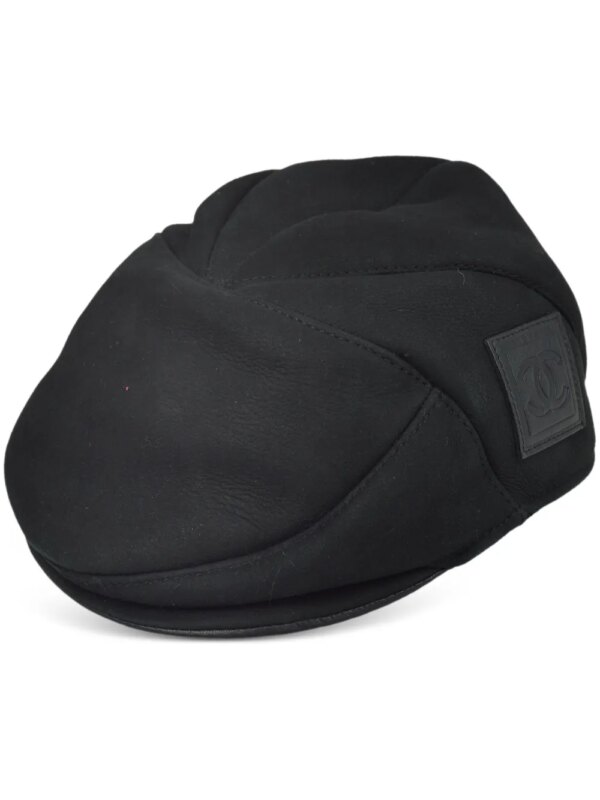 CHANEL Pre-Owned casquette Sport Line en cuir (années 1990-2000) - Noir