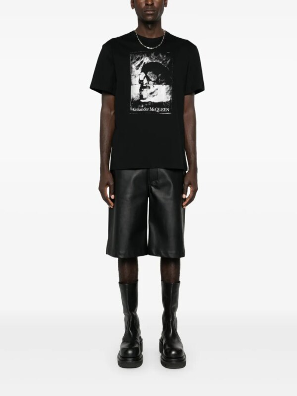 Alexander McQueen T-shirt met doodskopprint - Zwart