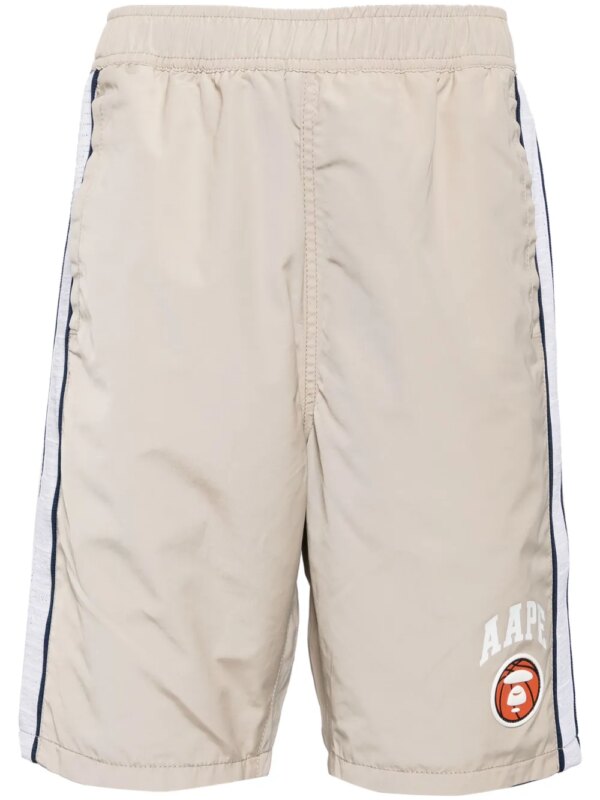 AAPE BY *A BATHING APE® short en coton à logo imprimé - Tons neutres