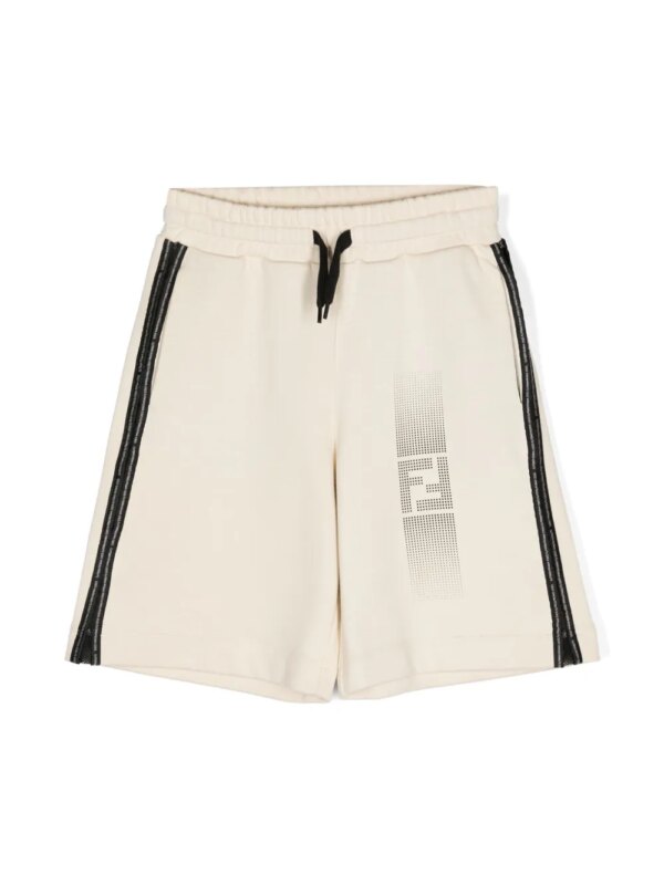 Fendi Kids short de sport à logo imprimé - Tons neutres