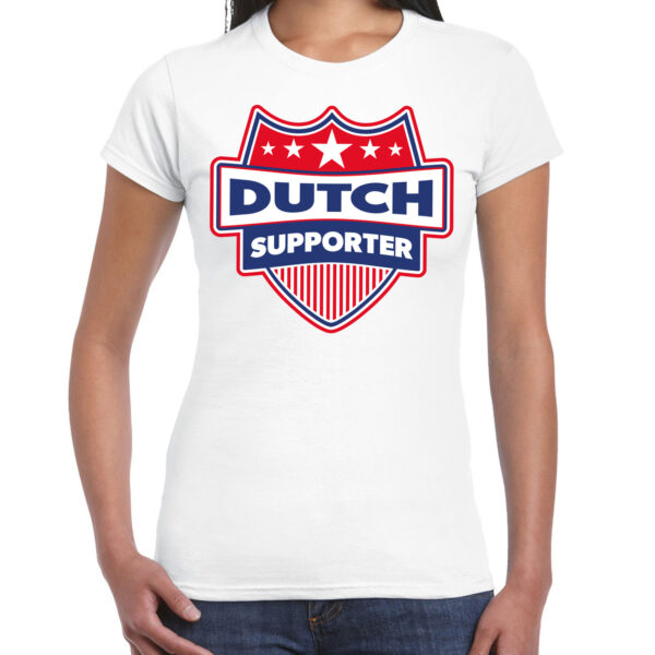 Nederland / Dutch supporter t-shirt wit voor dames