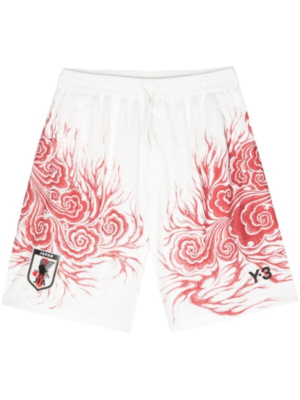 Y-3 short JFA à imprimé graphique - Blanc