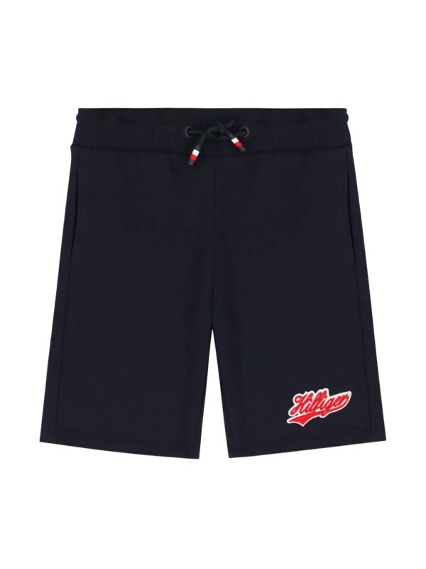 Tommy Hilfiger Junior short de sport en coton à logo brodé - Noir