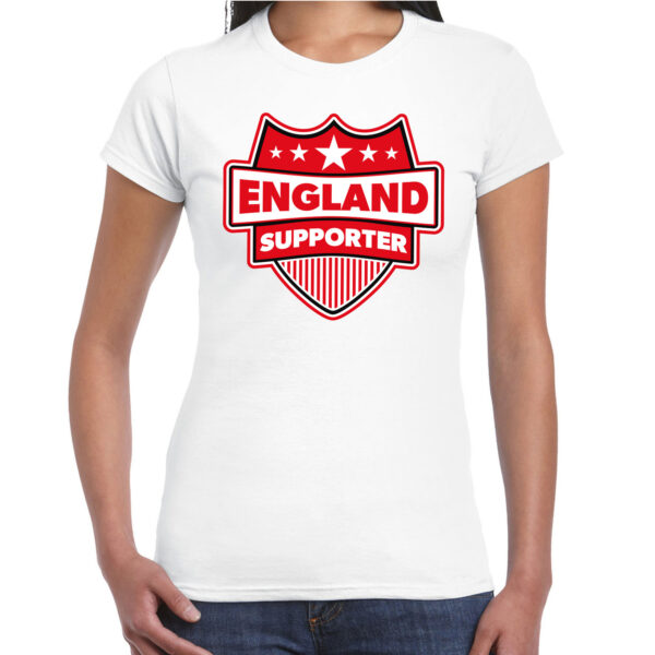 Engeland / England supporter t-shirt wit voor dames