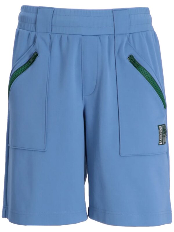 Moschino short de sport à logo brodé - Bleu