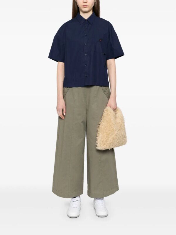 SPORT b. by agnès b. Blouse met geborduurde dino en korte mouwen - Blauw