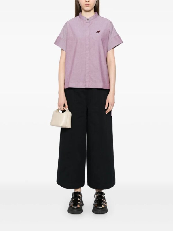 SPORT b. by agnès b. Katoenen broek met wijde pijpen - Zwart