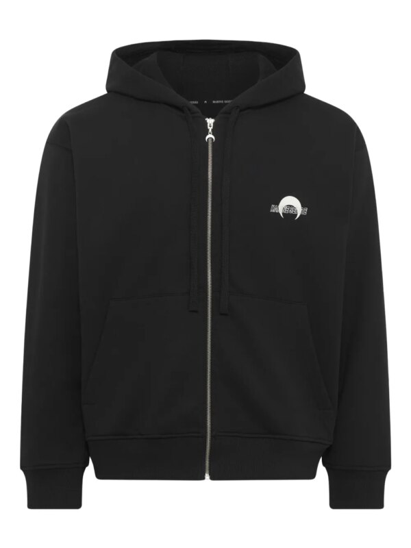 Marine Serre sweat zippé à capuche MS Sport - Noir
