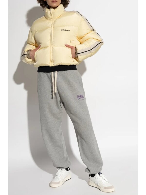 Palm Angels Donsjack met geborduurd logo - Geel