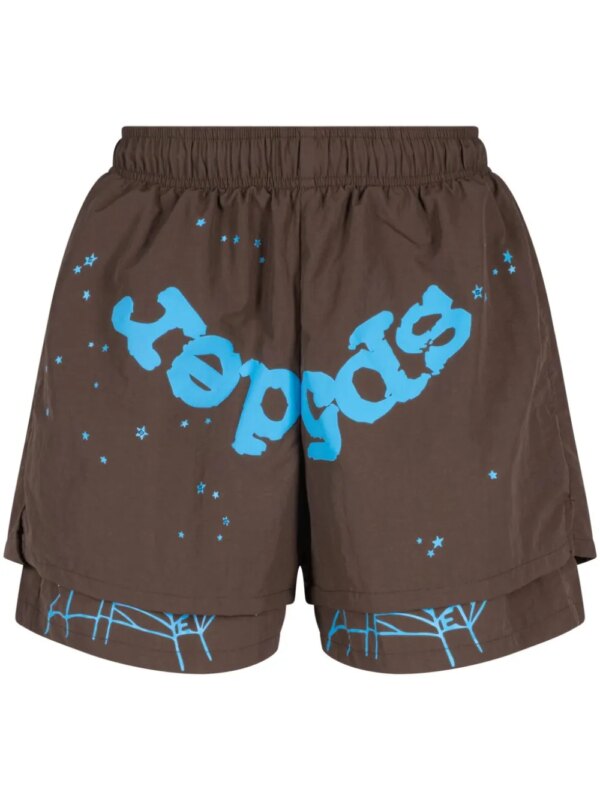 SP5DER short OG Web à design superposé - Marron