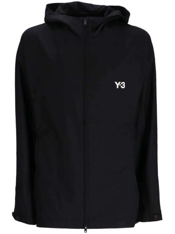 Y-3 veste zippée à logo imprimé - Noir